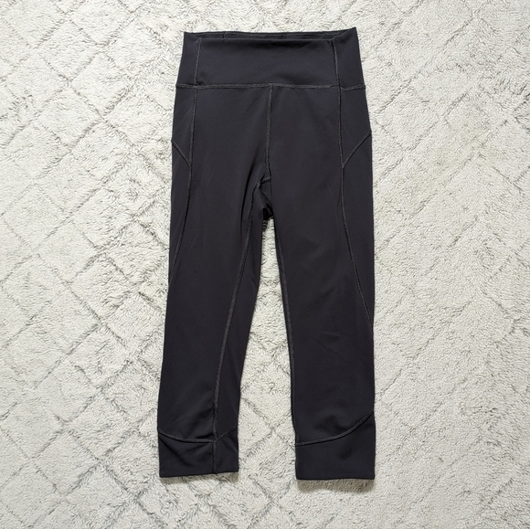 Lululemon Leggings Women's 4 Gray In Movement Crop 19" Everlux Athletic Yoga  - Picture 1 of 8